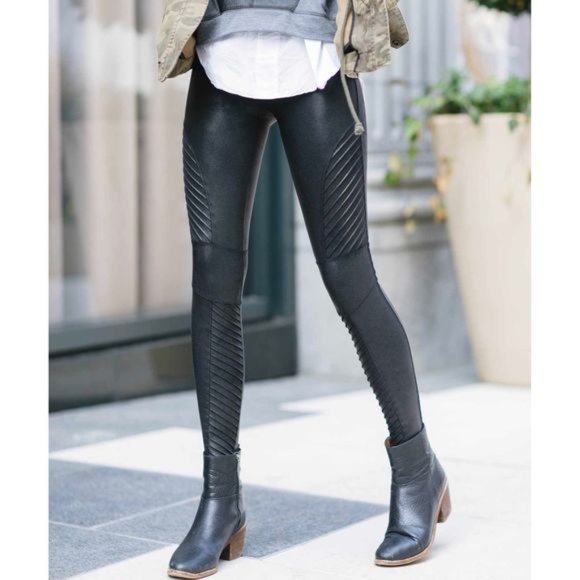 SPANX Pants - Spanx Faux Leather Moto Leggings Black D32